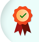 ribbon with checkmark