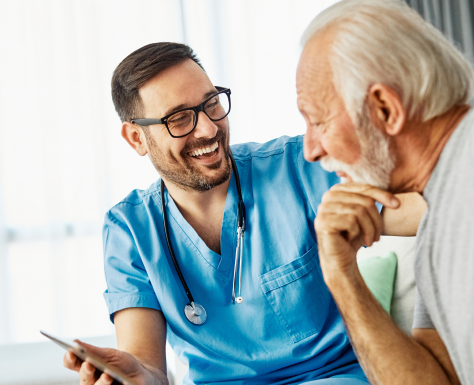 A student shares college credit and work and life experience savings on this phone with another student.