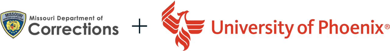 Missouri department of corrections plus Unversitiy of Phoenix alliance.