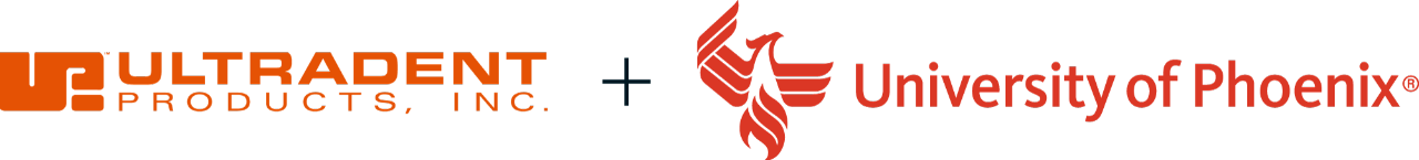 Ultradent logo plus university of phoenix logo