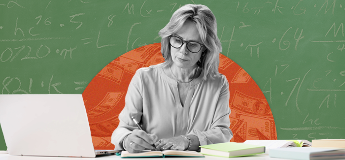 A teacher researching teacher scholarships to further her education