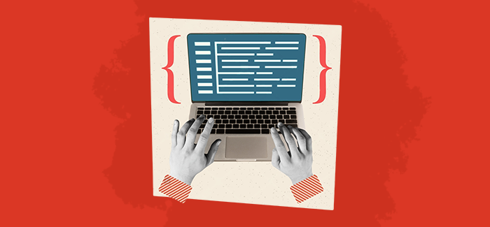 Hands typing on a laptop keyboard to looks for information on careers in computer science