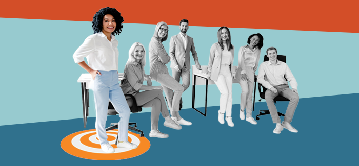 Business professionals smiling to signify what is organizational leadership