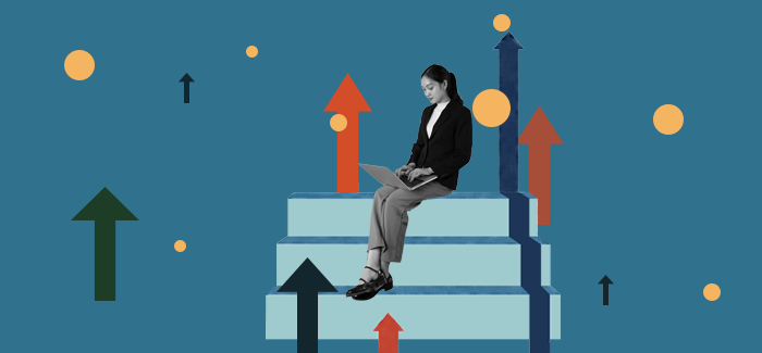 A woman creating a career development plan