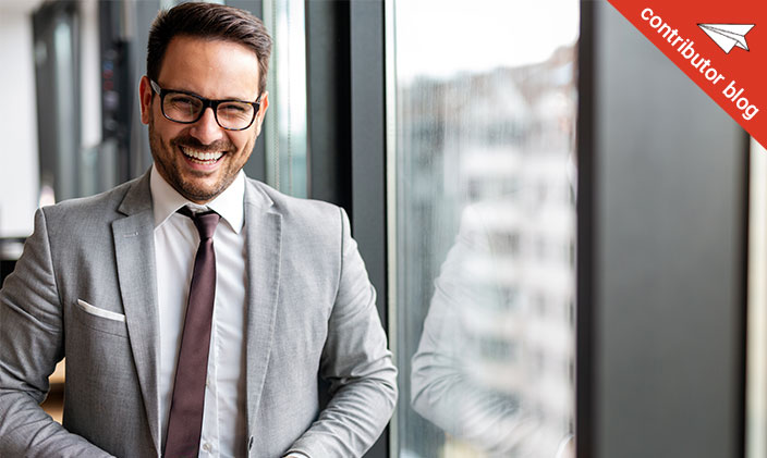 Business man smiling