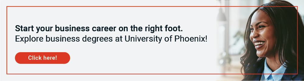 Start your business career on the right foot. Explore business degrees at University of Phoenix! Click here to learn more.