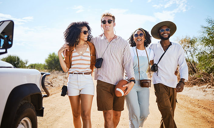 A group of friends on vacation