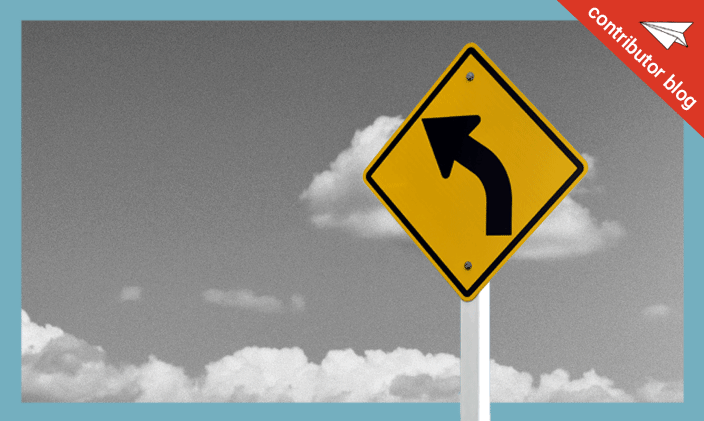 Road sign to signify changing careers