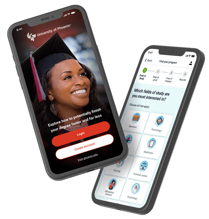 Screen shot of transfer credit home page and find your program screen