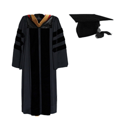 education specialist regalia showing doctoral gown, hood and cap