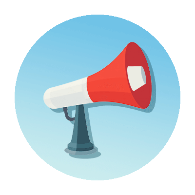 Illustrated icon of megaphone