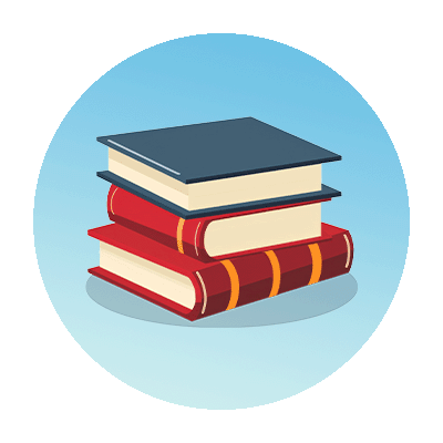 Illustrated icon of books