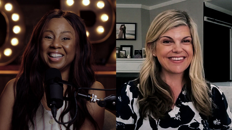 Podcast host Freda Richards and guest Dr. Lisa Lea pictured during the taping of the podcast
