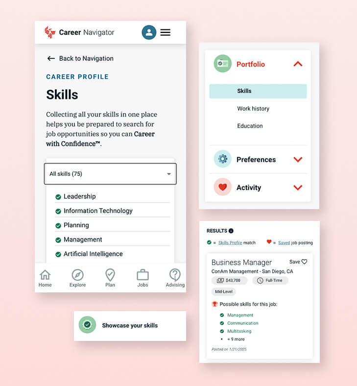 track your career skills in one convenient location