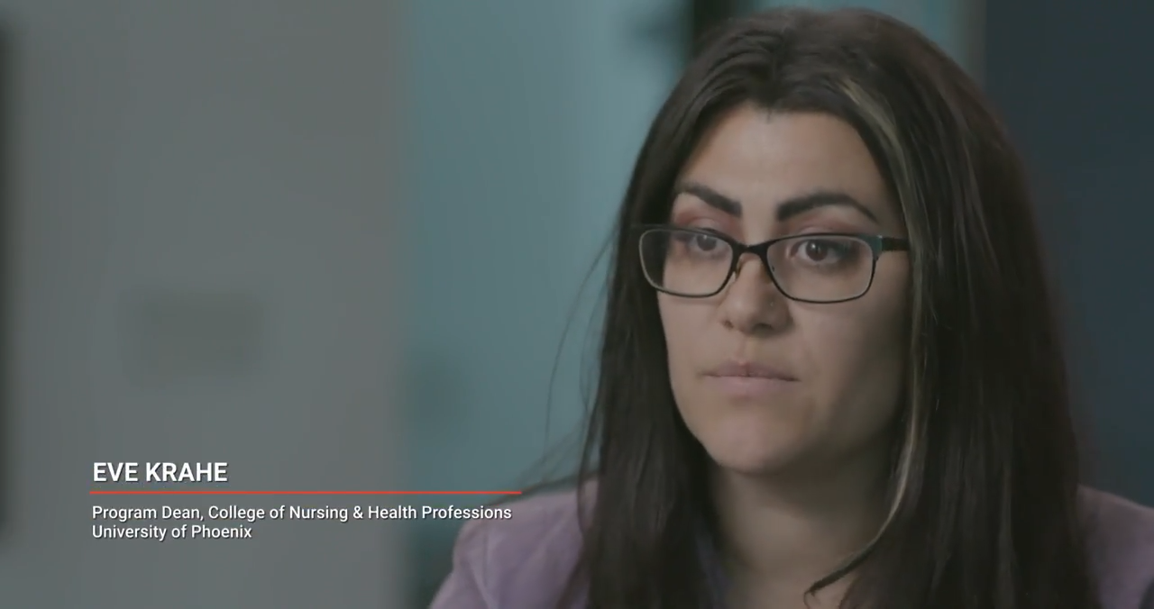 Watch on YouTube Healthcare Career Change:  Eve Krahe - University of Phoenix