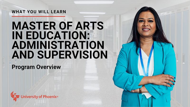 Watch Master of Arts in Education/Administration and Supervision program overview