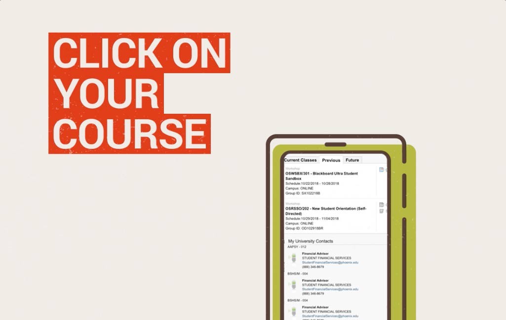 Click on your course