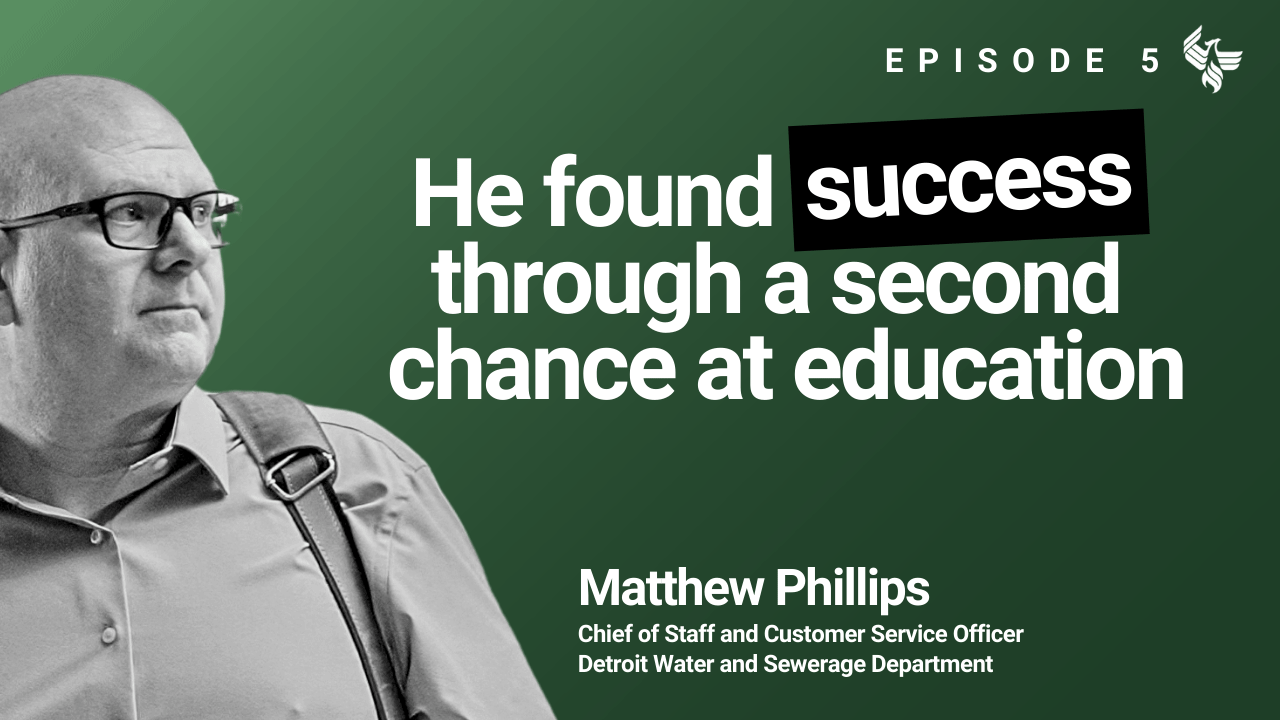Play video of episode five of the Degrees of Success podcast featuring Matthew Phillips