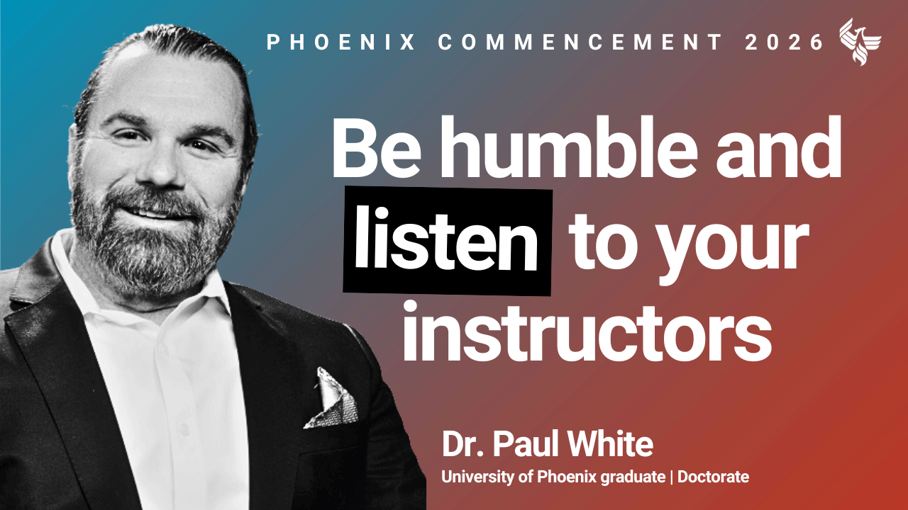Play 2026 commencement video of the Degrees of Success podcast featuring Dr. Paul White.