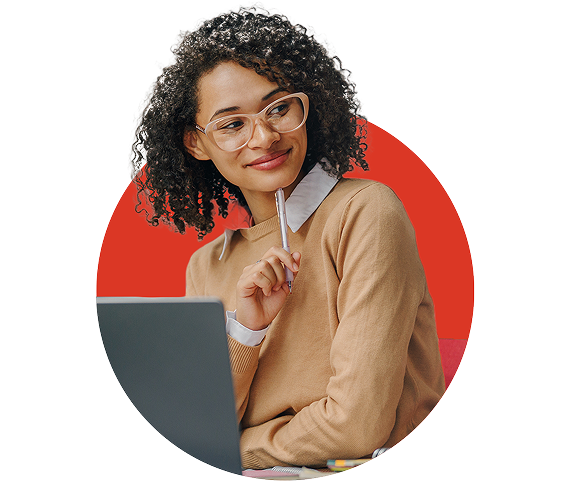 Woman enrolls  for the first time in college from her laptop