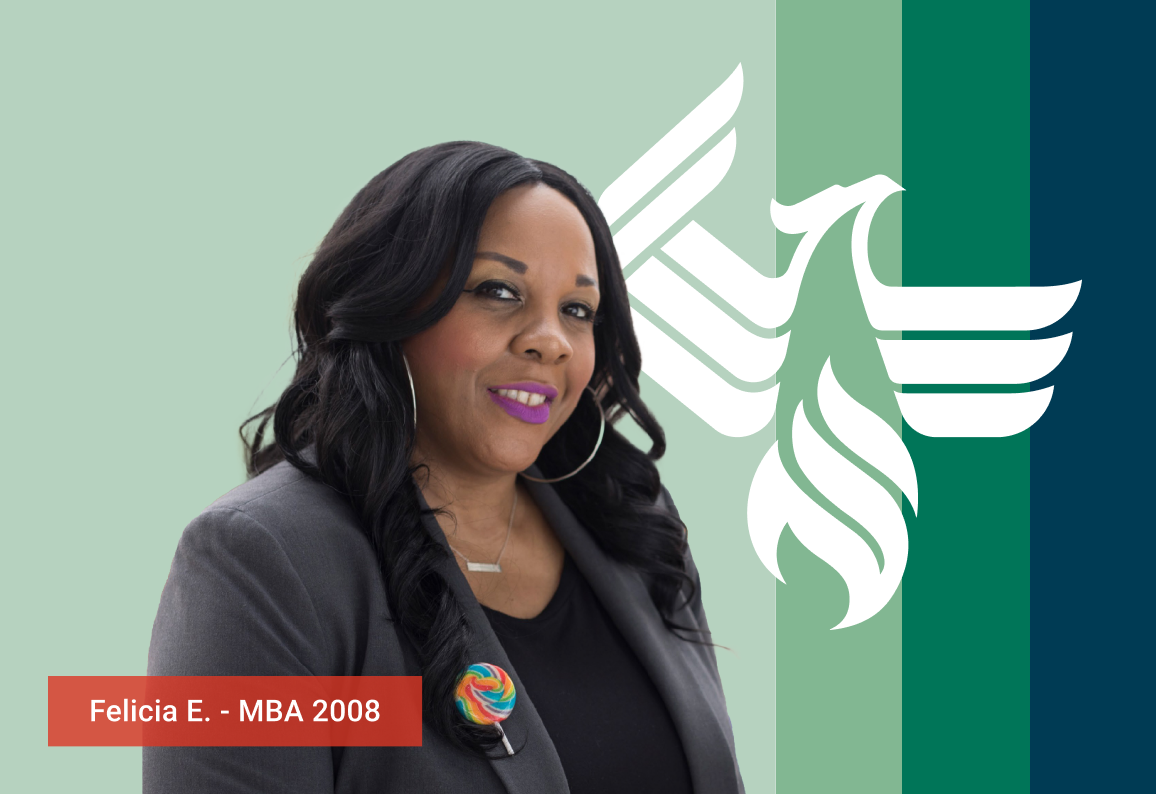 Headshot of Felicia Evans - MBA 2008, wearing a black blazer and a smile