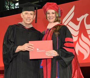 Dr. LaFontaine receives her doctoral degree at commencement