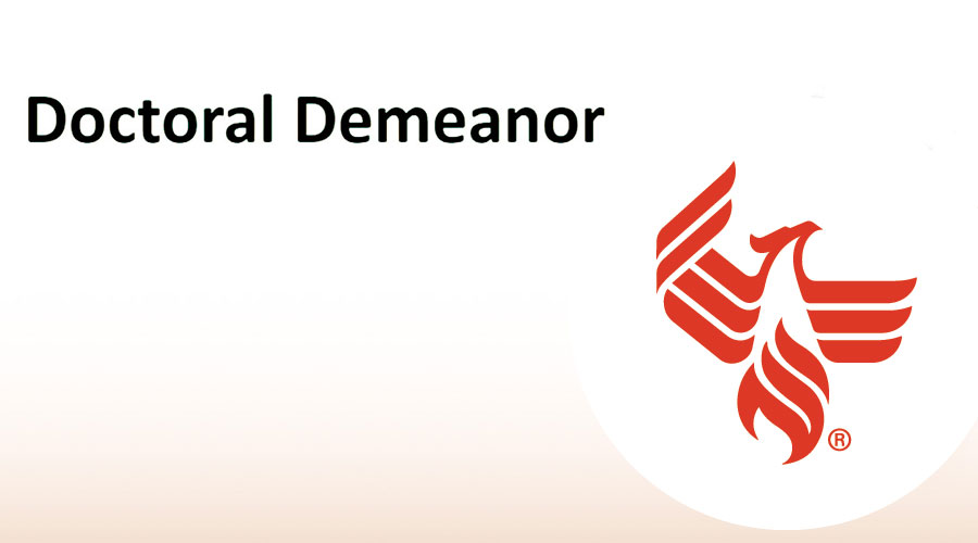 Doctoral Demeanor, University of Phoenix Logo