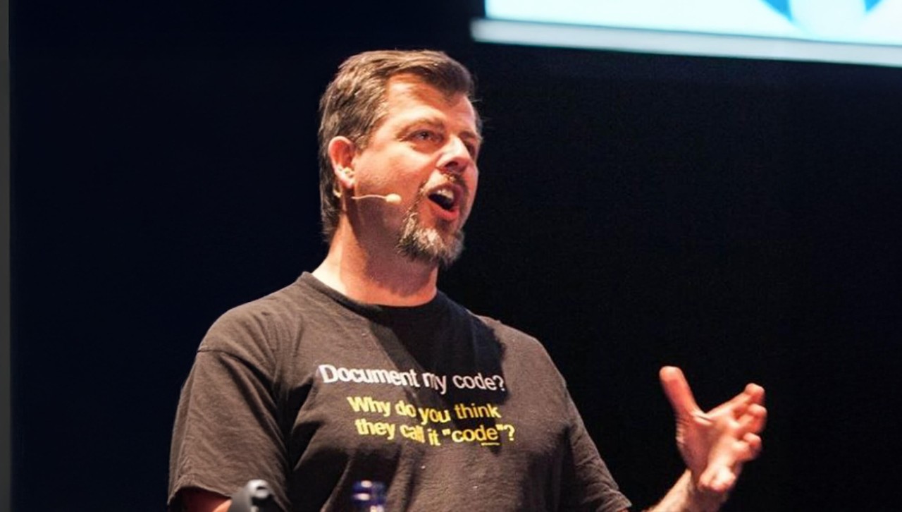 Karl Groves speaking at a conference