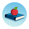 image of a textbook with an apple on top of it