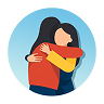 drawing of two people hugging