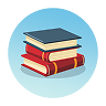 drawing of multiple books stacked in a pile