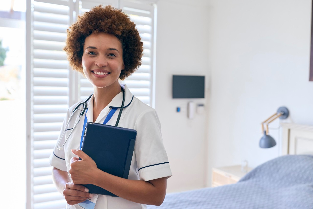 nursing student in classroom lab