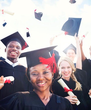 Students celebrate at graduation