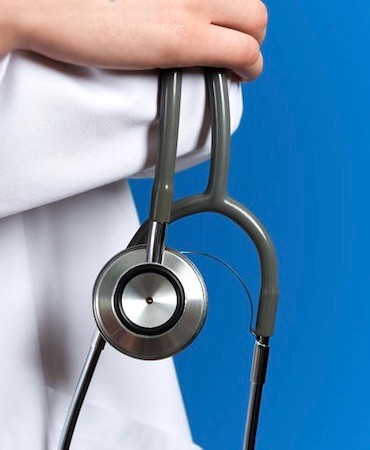 Closeup of a stethoscope