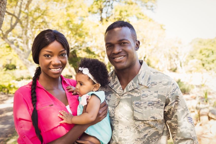 A member of the military with their family