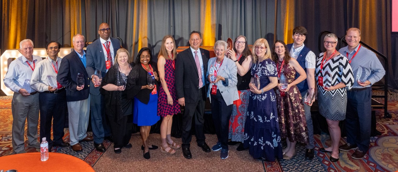 Photo of faculty members with awards