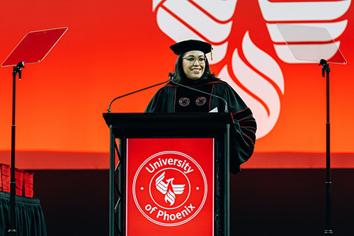 University of Phoenix commencement speaker Dr. Mautra Jones