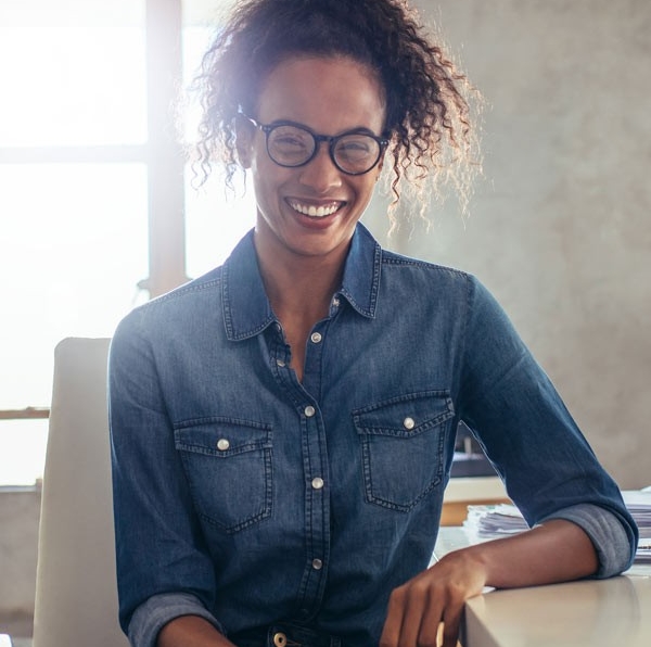 Female veteran, happy about her educational benefits