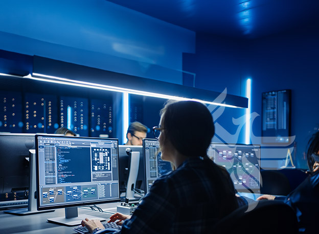 IT workers in a computer lab