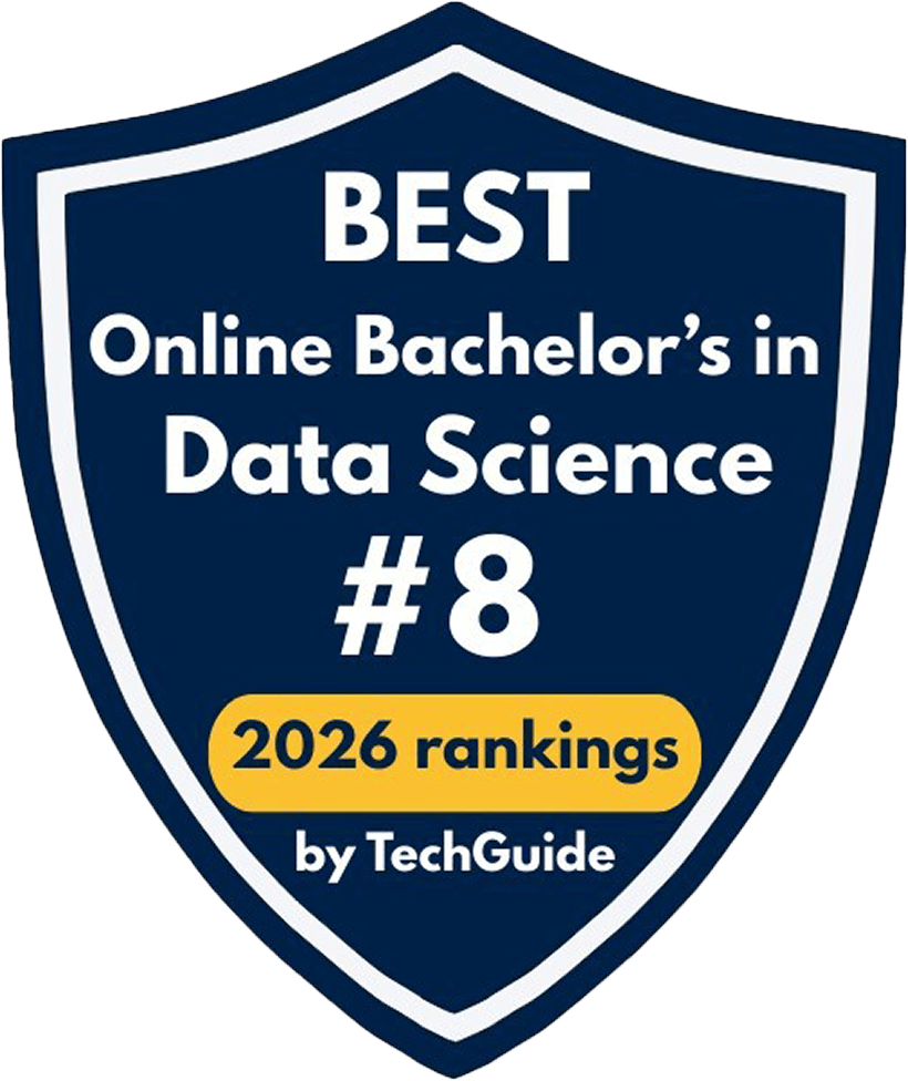 University of Phoenix's Best Online Bachelor's in Data Science #8 2026 rankings award by TechGuide