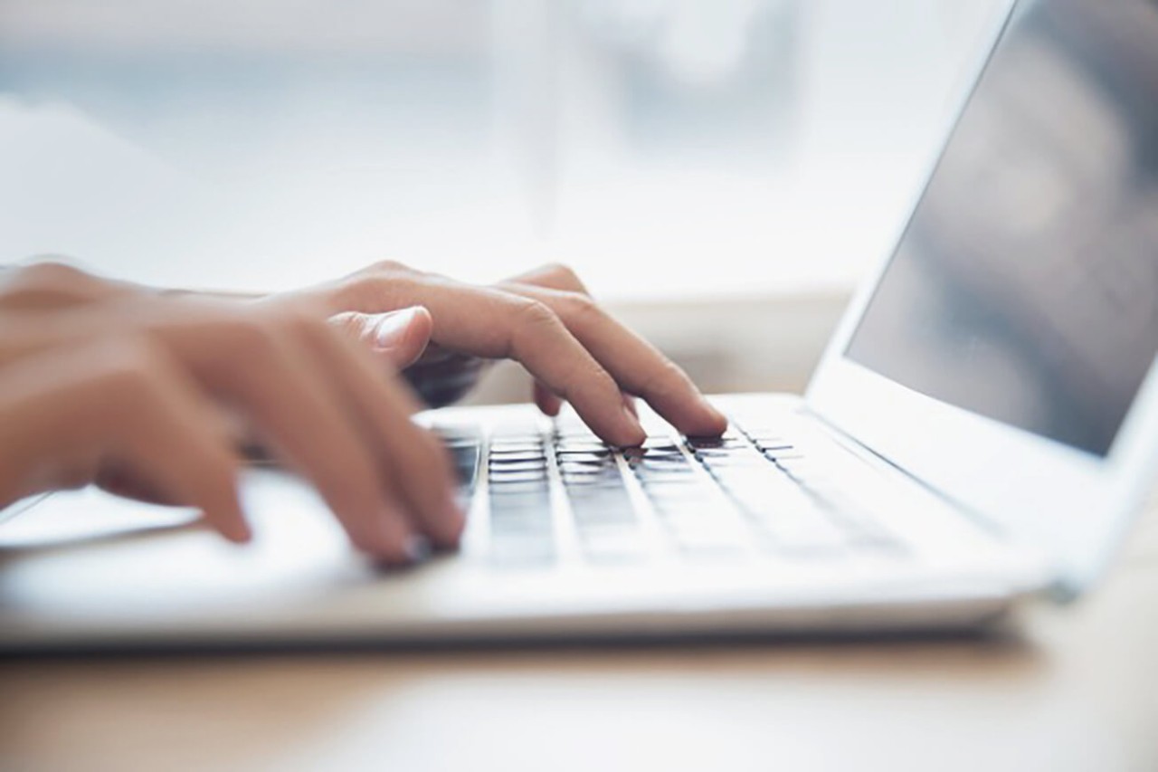 Hands on computer keyboard