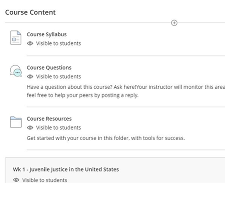 Course Content with folders