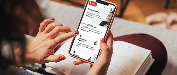 picture of a person scrolling on their phone filling out a questionnaire