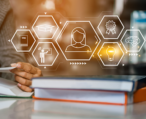 Icons represent third party administrators that help workflow