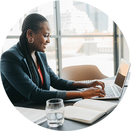 Employee working at a desk