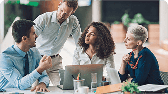 Co-workers in a meeting