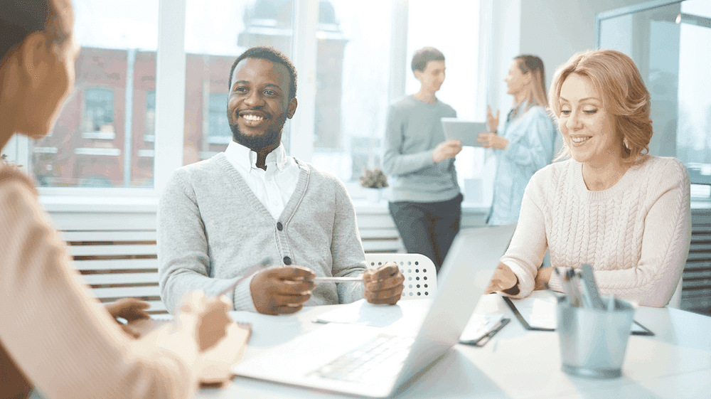 Co-workers in a meeting